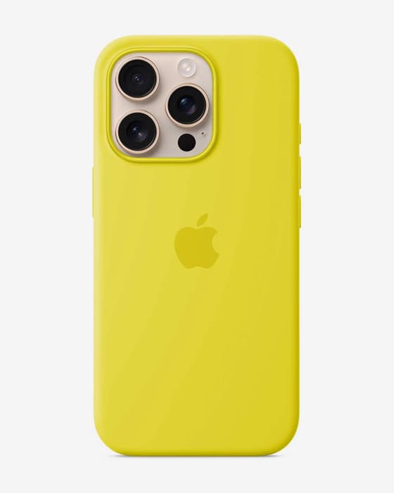 Funda de silicona con MagSafe Apple para iPhone 16 Pro amarillo