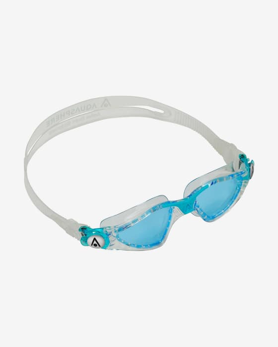 Occhialini Aqua Sphere Kayenne Jr bianco con lenti trasparenti blu bambini