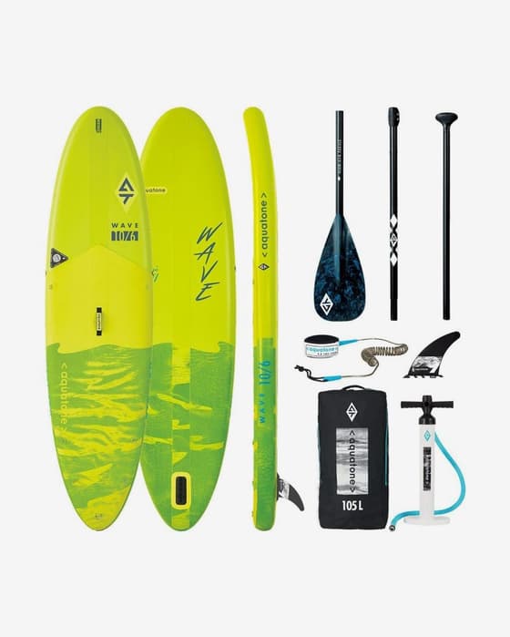 Set planche Stand Up Paddle Aquatone Wave 10,6 jaune vert