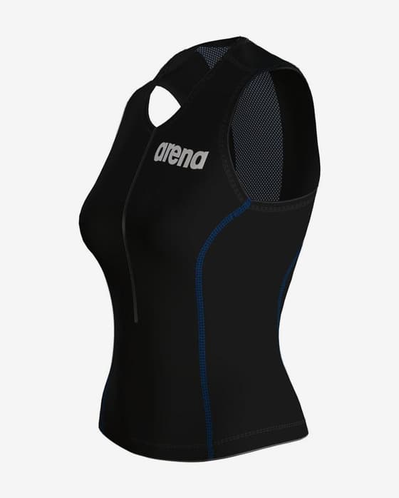 Top triatlón Arena ST 2.0 sin mangas negro azul mujer