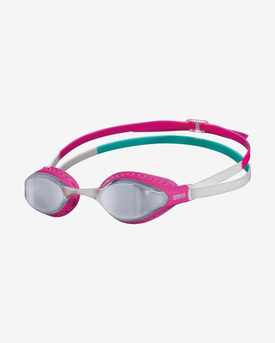 Gafas de natación Arena Air Speed rosa blanco verde con lentes espejadas