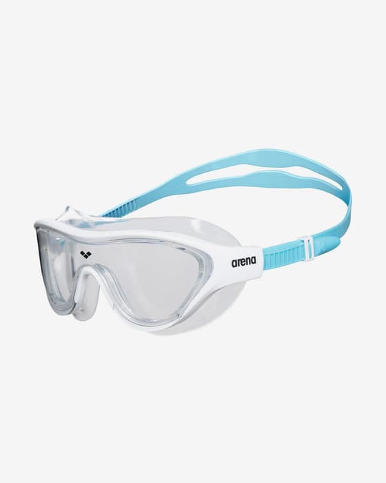 Gafas de natación Arena The One azul blanco con lentes transparentes blanco infantil