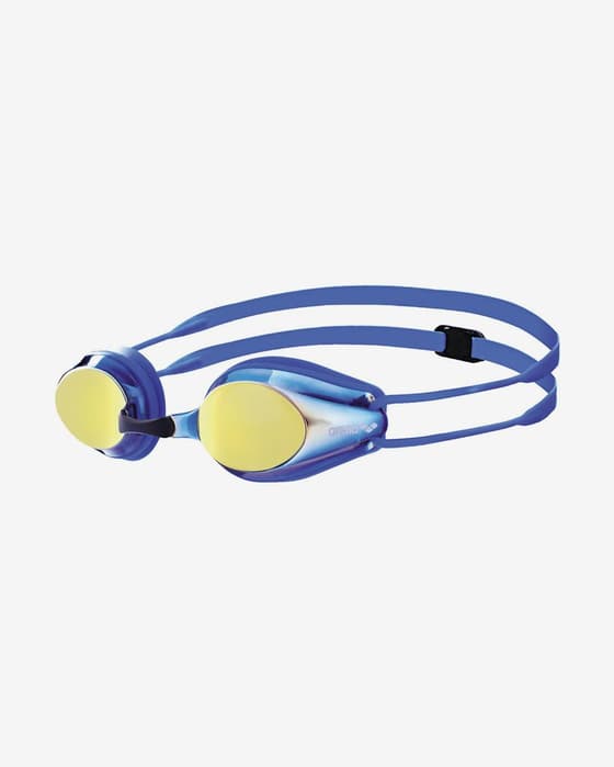 Gafas de natación Arena Tracks azul amarillo con lentes espejadas infantil