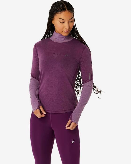 Camiseta ASICS Metarun manga larga lila mujer