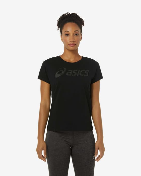 Camiseta ASICS Big Logo manga corta negro mujer