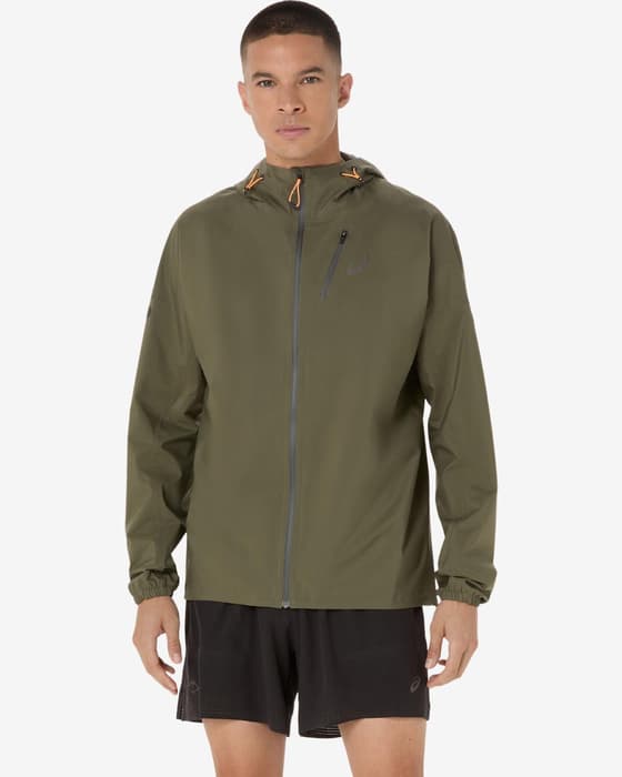 ASICS Fujitrail Elite Kapuzenjacke olivgrün
