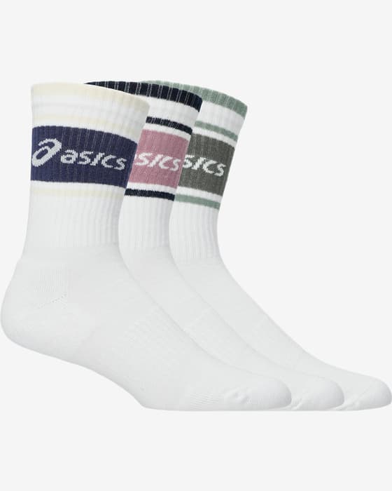 Calcetines ASICS Logo Crew (3 pares) blanco azul rosa verde