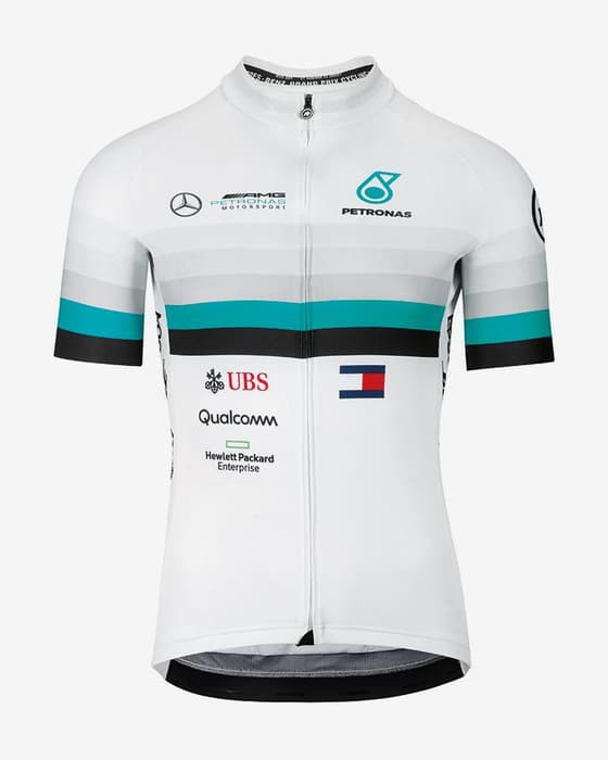 Maillot Assos GT FF1 manche courte blanc bleu
