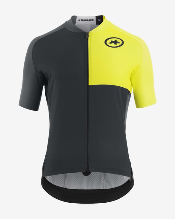 Maillot Assos Mille GT C2 EVO Stahlstern manche courte jaune gris foncé