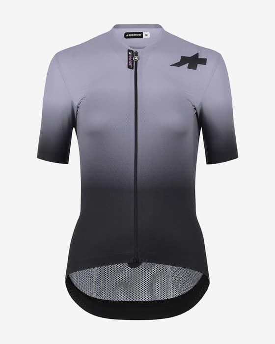 Maillot Assos Dyora RS S9 Targa manga corta gris negro mujer