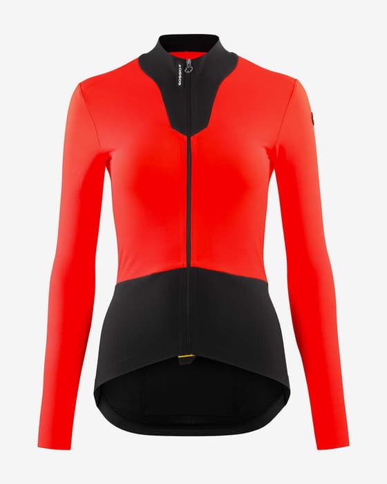 Maillot Assos Dyora à manches longues rouge foncé noir femme