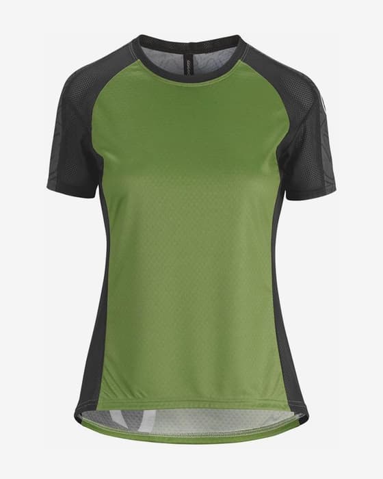 Maillot Assos Trail Womens manche courte vert noir femme