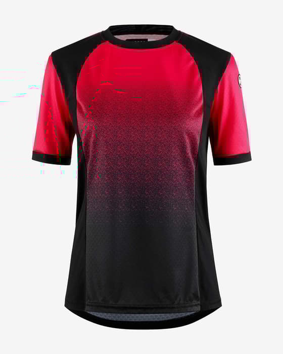 Maillot Assos Trail T3 manche courte rouge lunaire noir femme
