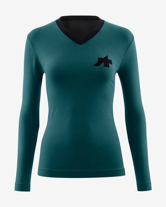 Camiseta Assos Tactica Tech T5 manga larga verde atlántico mujer