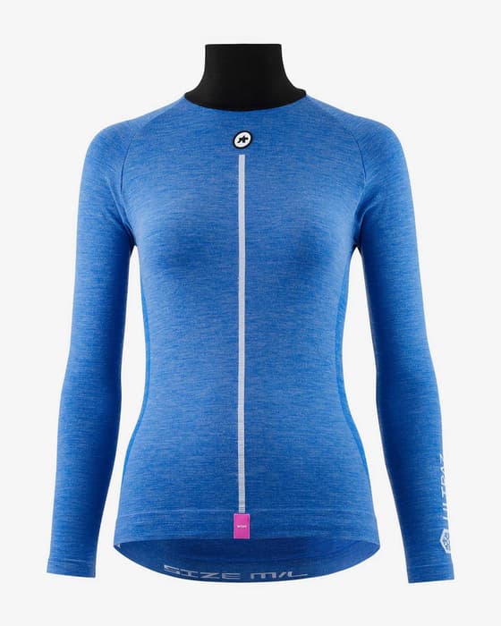 Camiseta interior Assos SkinLayer manga larga azul oscuro blanco mujer