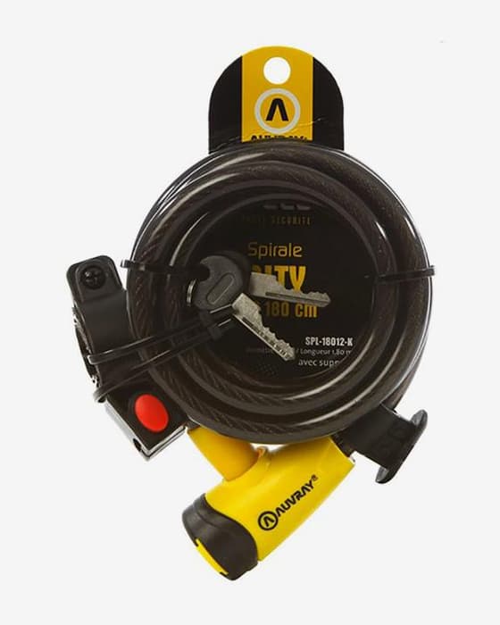 Cable espiral antirrobo Auvray City 180cm negro