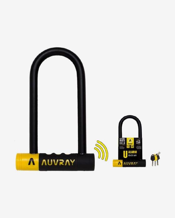 Antivol Auvray U avec alarme 128x245 noir jaune