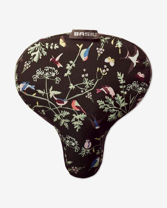 Funda cubre sillín Basil Wanderlust negro estampado