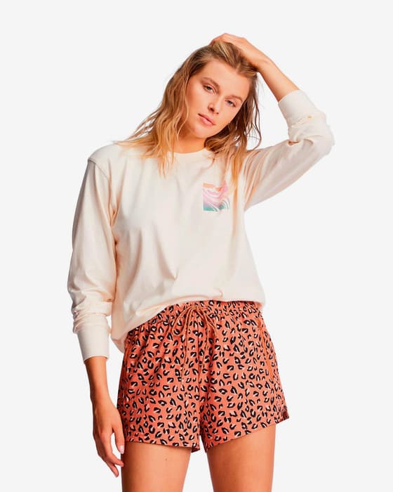 Pantalón corto Billabong Adventure rosa negro mujer 