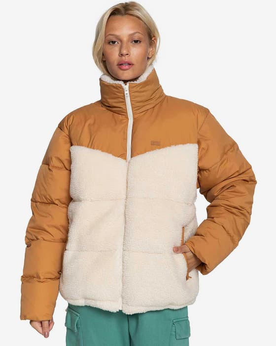 Chaqueta Billabong January Sherpa blanco marrón mujer
