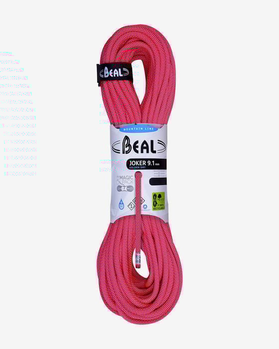 Corda multitipo Beal Joker Golden Dry 9,1 mm x 60 m rosa