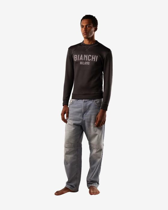 Bianchi Milano Scuba Sweatshirt Black Grey Logo