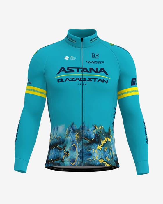 Maillot Astana Qazaqstan Team 2024 manche longue bleu