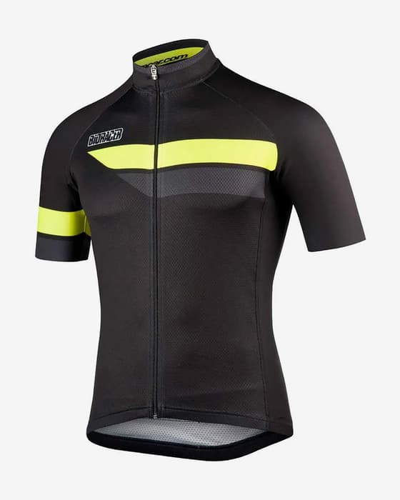 Maillot Bioracer Team Bodyfit 2.0 manches courtes noir jaune fluo