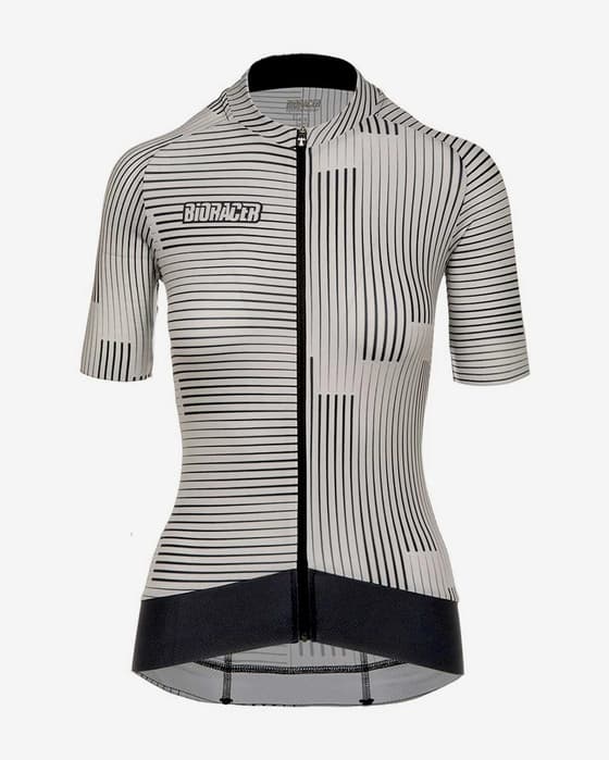 Maillot Bioracer Epic manga corta gris negro mujer