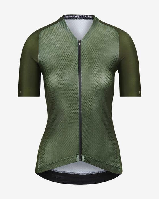 Maillot Bioracer Icon Coldblack manche courte vert foncé femme