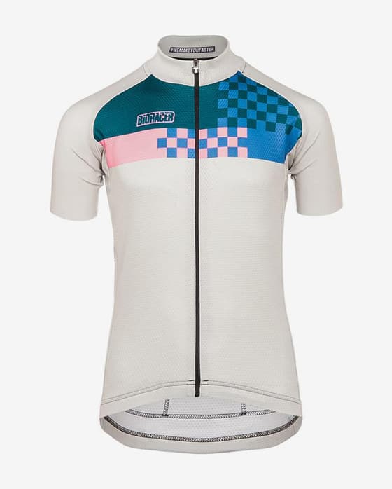 Maillot Bioracer Junior manche courte bleu clair vert enfant