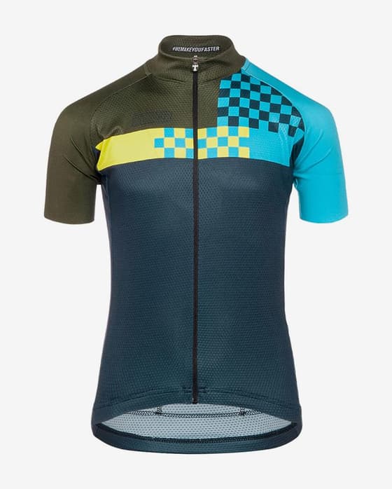 Maillot Bioracer Junior manche courte bleu blanc enfant
