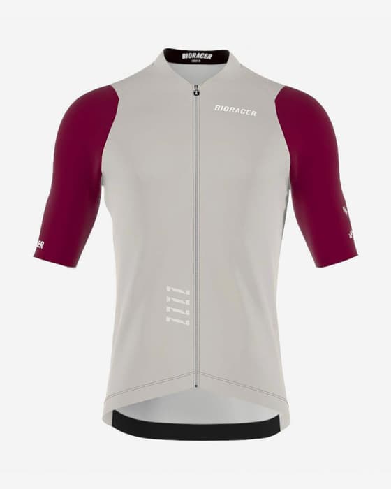 Maillot Bioracer Icon 2025 manches courtes gris clair bordeaux