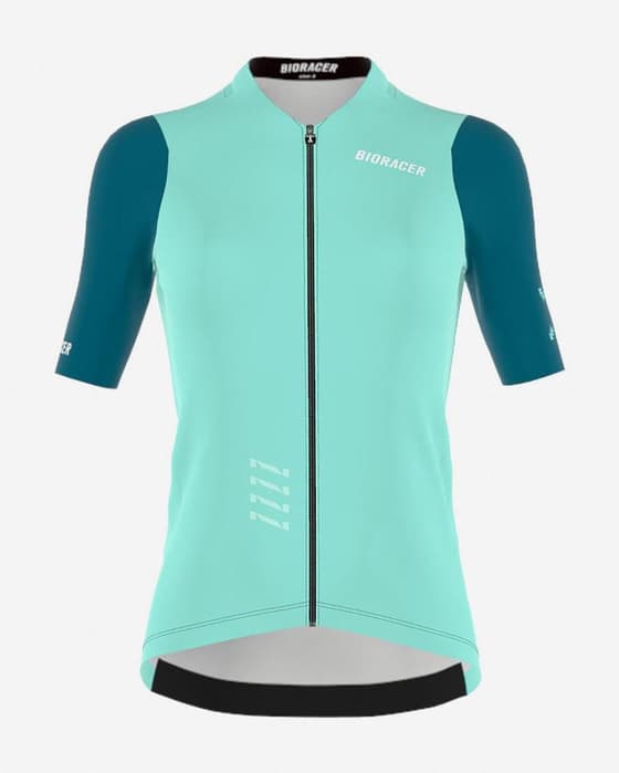 Maillot Bioracer Icon 2025 manches courtes bleu menthe femme