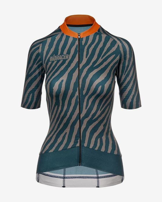 Maillot Bioracer Epic La Cabine manche courte gris bleu femme