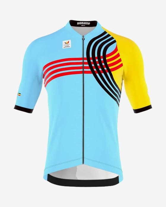 Maillot Bioracer Boic Olympics Paris 2024 manche courte bleu jaune