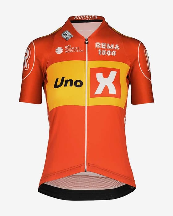 Maillot Uno-X Pro Cycing Team 2024 manche courte rouge femme