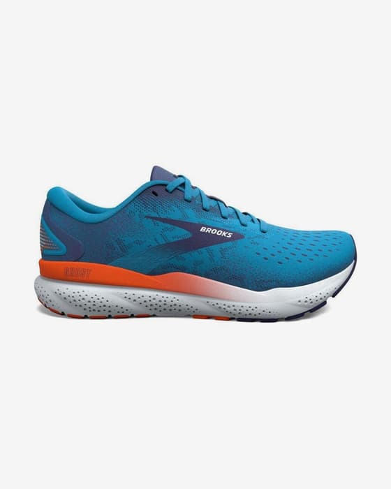 Brooks Ghost 16 Shoes Sky Blue Orange