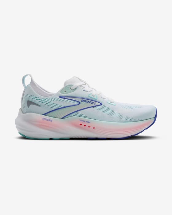 Brooks Glycerin 22 Medium Damen Laufschuhe weiß/himmelblau