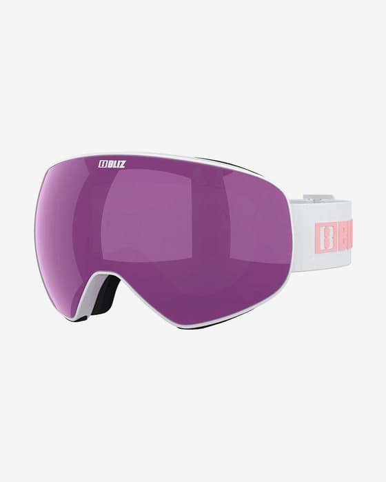 Máscara Bliz Floz blanco con lente espejada violeta