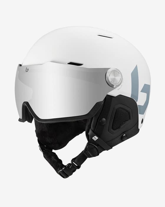 Casco Bollé Might Visor blanco con lente espejada Brown Gun gris