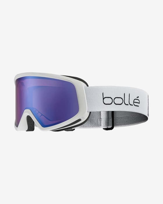 Máscara Bollé BEDROCK PLUS blanco mate lente espejada azul claro