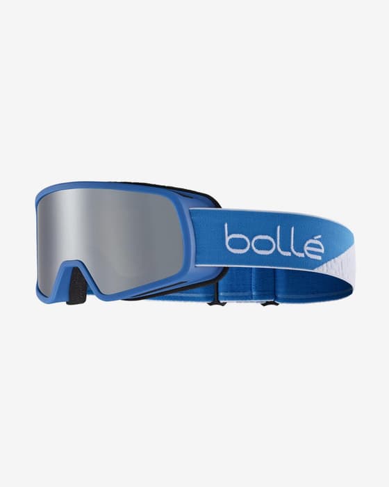 Máscara Bollé Nevada azul eléctrico mate con lente Black Chrome infantil
