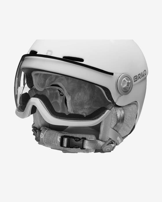 Casco Briko Blenda Visor blanco mate con lente fotocromática mujer