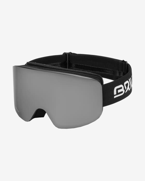 Máscara Briko Borealis Magnetic negro mate con lente espejada plata