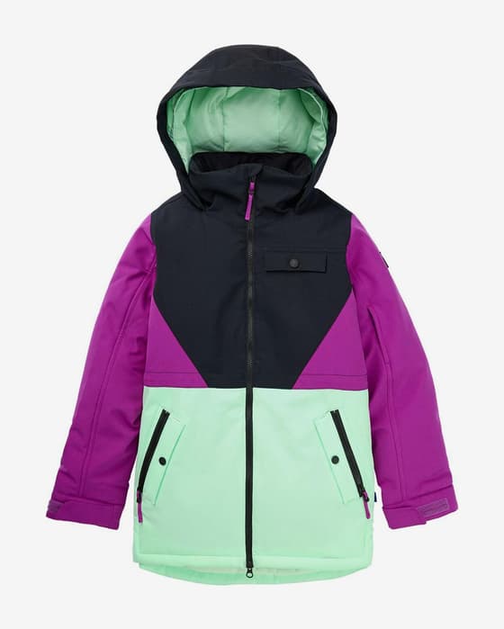 Chaqueta con capucha Burton Khione 2L verde lila infantil