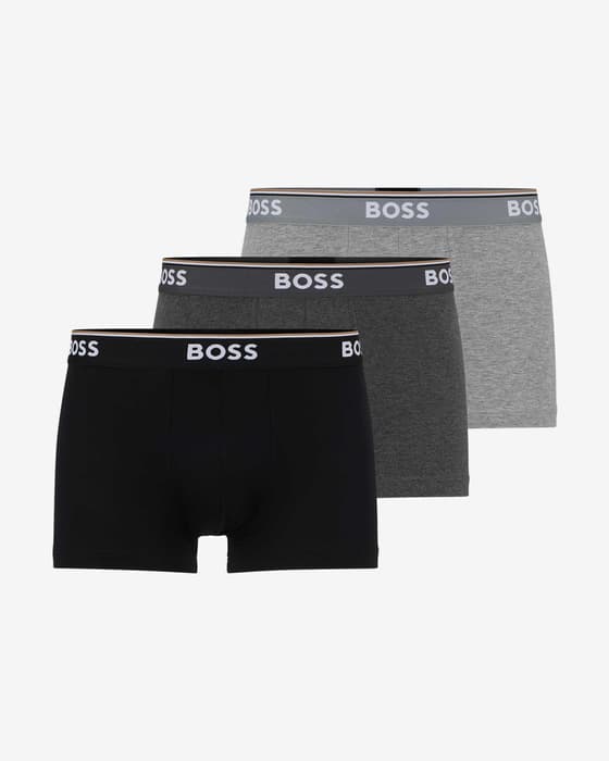 Boxer BOSS Power Logo noir gris foncé gris clair (3 unités)