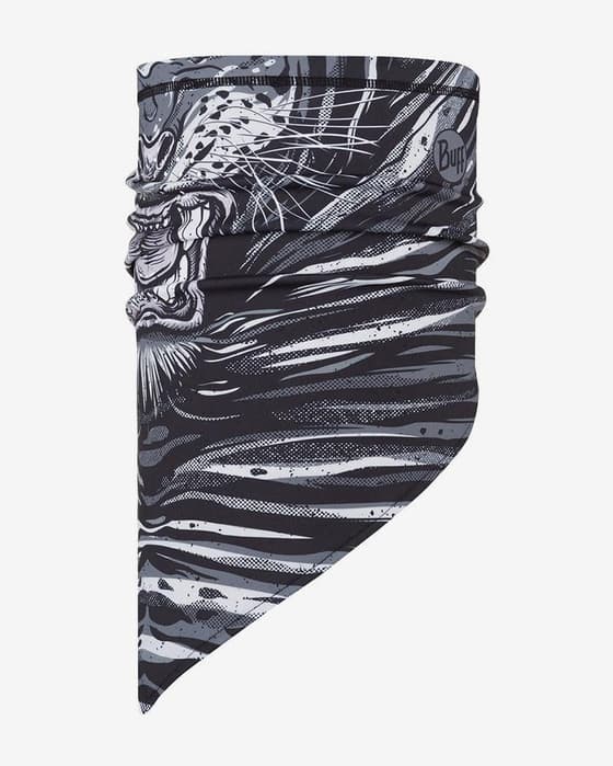 Bandana Buff Tech Fleece Tiger Grey negro blanco