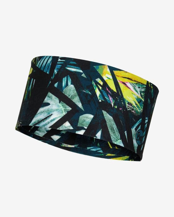 Cinta para la cabeza Buff CoolNet UV+ negro verde amarillo