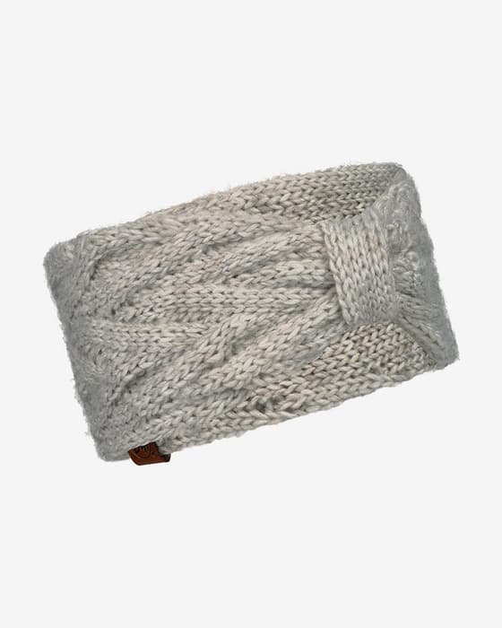 Cinta para la cabeza Buff Knitted Caryn Cru gris claro mujer
